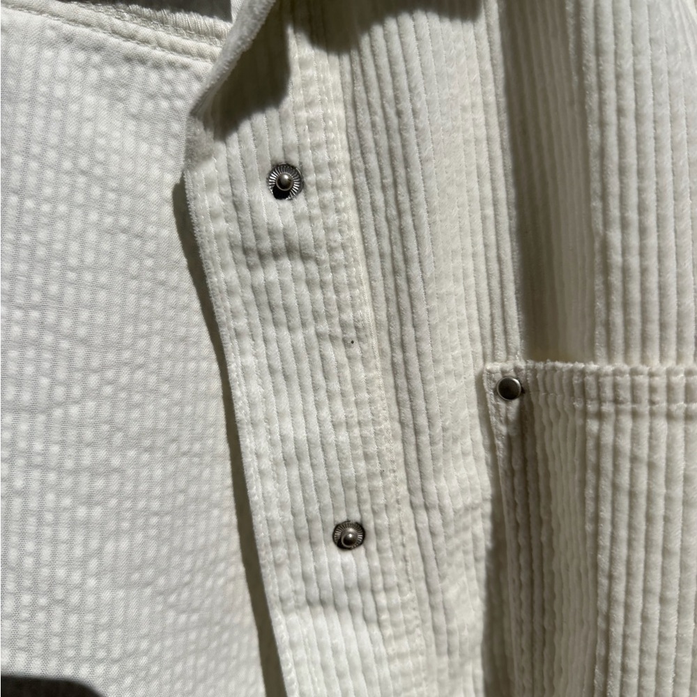 NWT Forever 21 Size Small Long White Cream Button-Up Corduroy Shirt Dress - Picture 6 of 6